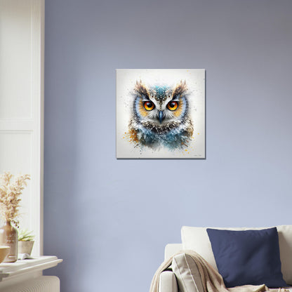 Glittered Fantasy Owl - Canvas