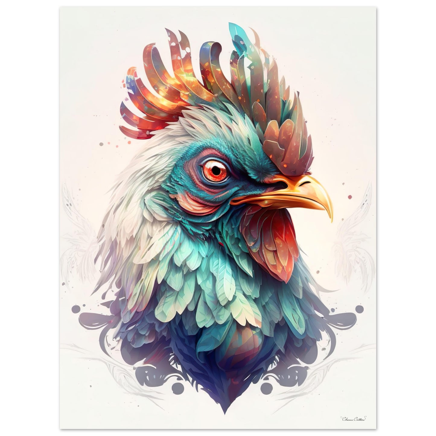 Fantasy Outraged Rooster - Aluminium