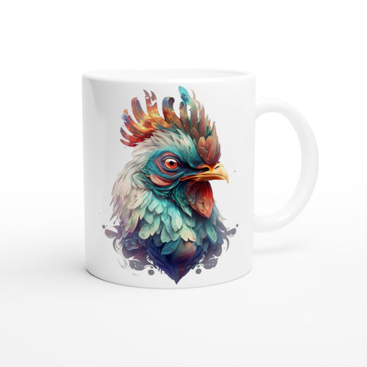 Fantasy Outraged Rooster - 11oz Ceramic Mug