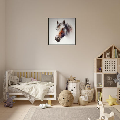 Shiny and Peaceful Fantasy Horse - Metal Framed Poster