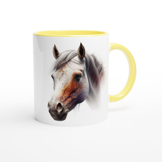 Shiny and Peaceful Fantasy Horse - 11oz Ceramic Mug with Color Inside