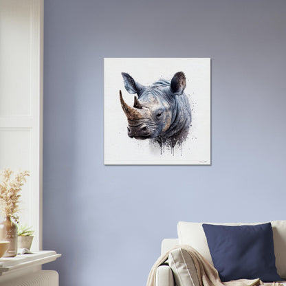 Kind Splashed Rhino - Canvas
