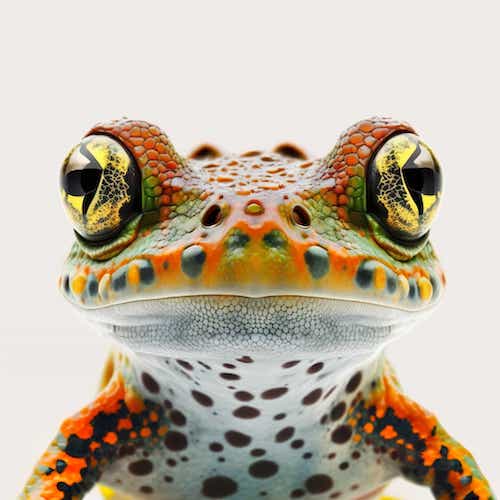 Harlequin Frog - Metal Framed Poster