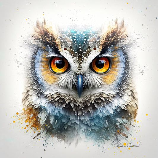 Glittered Fantasy Owl - Digital