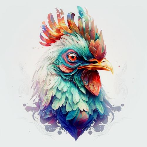 Fantasy Outraged Rooster - Aluminium
