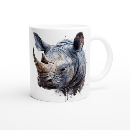 Kind Splashed Rhino - 11oz Ceramic Mug