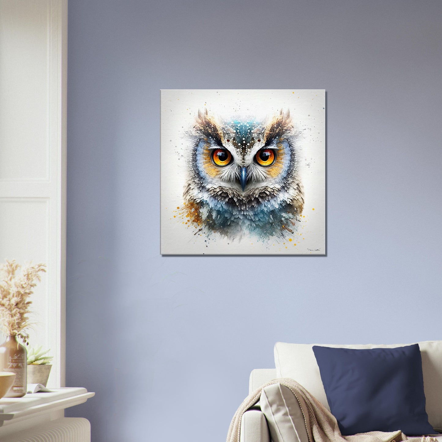 Glittered Fantasy Owl - Canvas