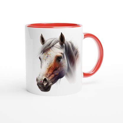 Shiny and Peaceful Fantasy Horse - 11oz Ceramic Mug with Color Inside