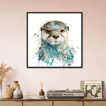 Otter - Wood Framed Poster