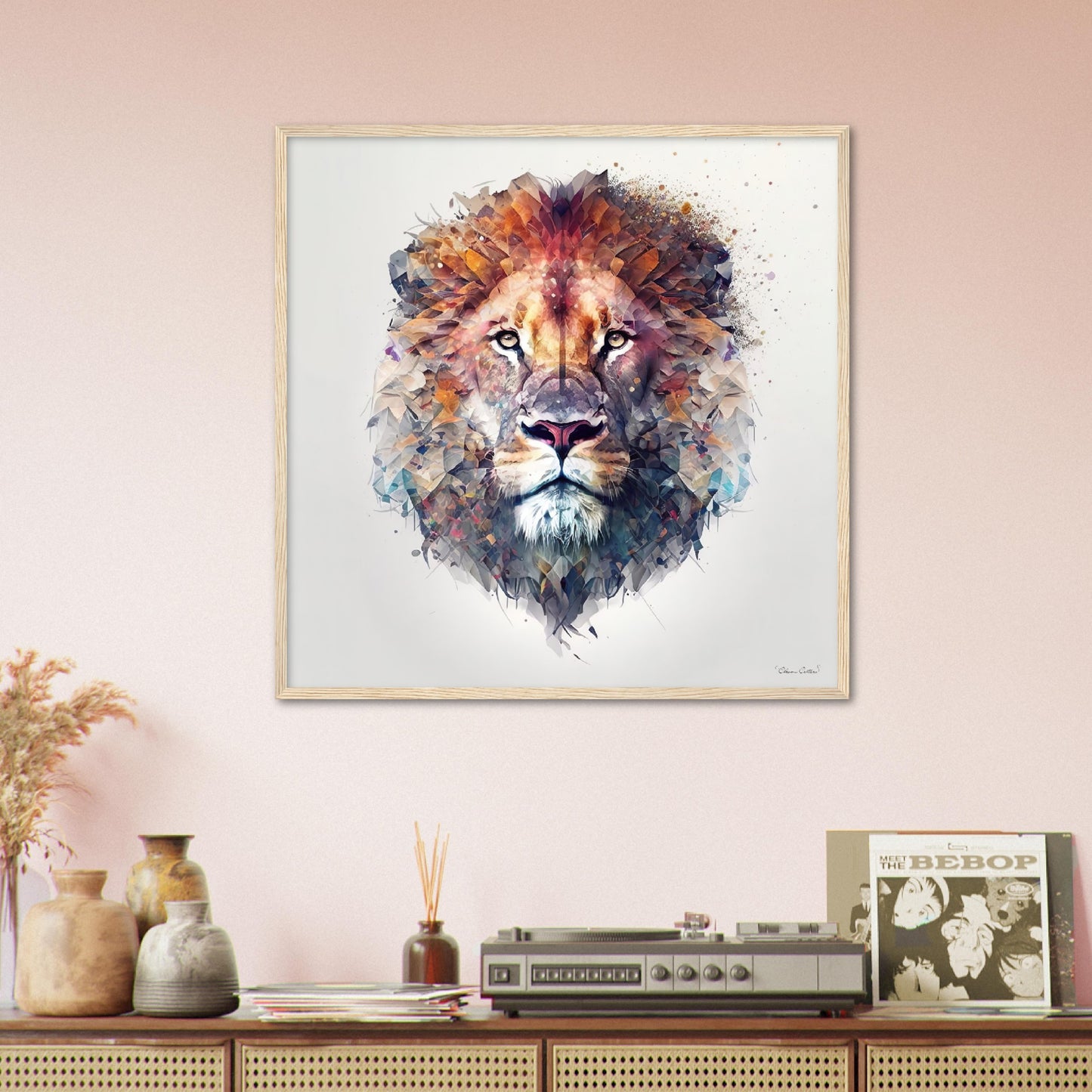 Lion - Wood Framed Poster