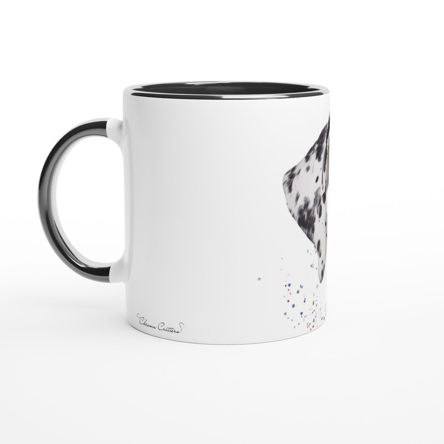 White Great Dane - 11oz Ceramic Mug with Color Inside